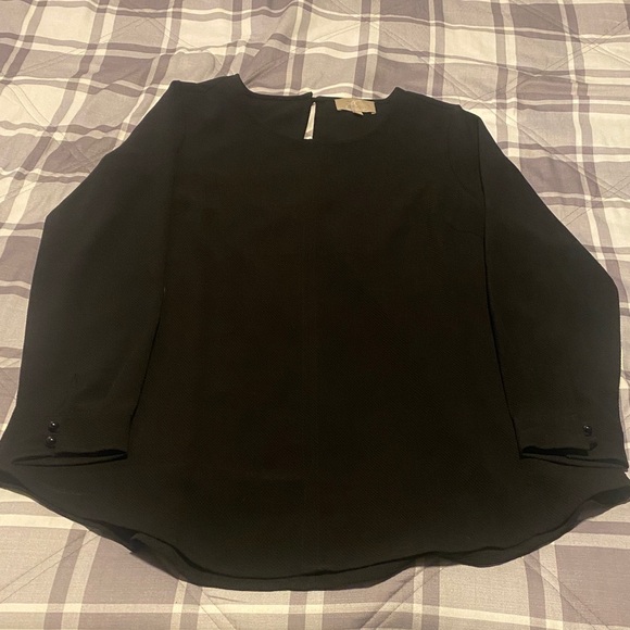 Joan Vass Tops - Joan Vass Black Women's Long Sleeve Blouse Size 10